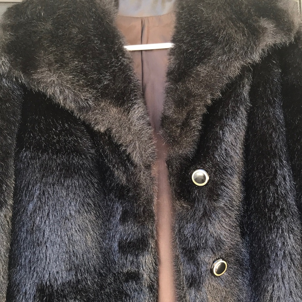 Union made Vintage ILGWU long faux fur coat